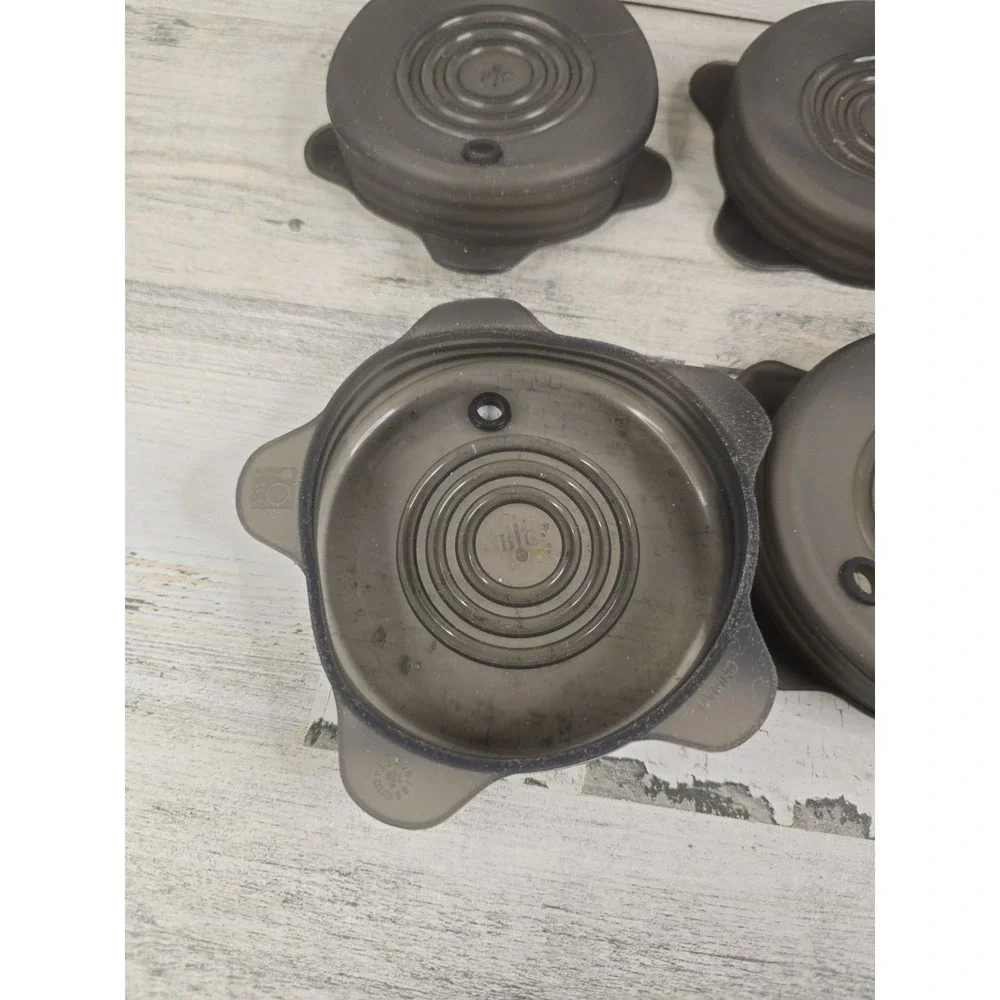 Pampered Chef Silicone‎ Stretch Covers Set of 6 Smoke Grey Reusable Bowl Lids